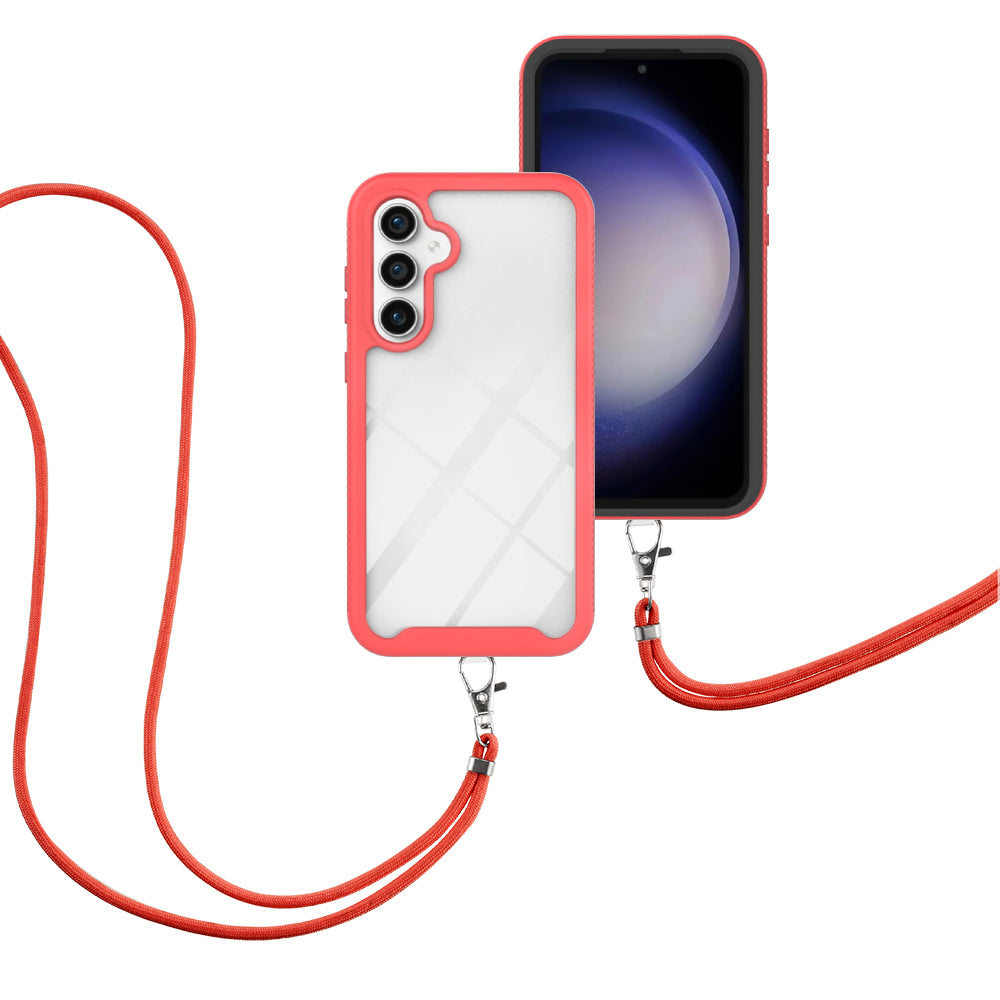 YB PC Series-4 Clear Case for Samsung Galaxy S23 FE PC TPU Anti-Scratch Cover with Lanyard YB PC Series-4 Clear Case for Samsung Galaxy S23 FE PC TPU Anti-Scratch Cover with Lanyard